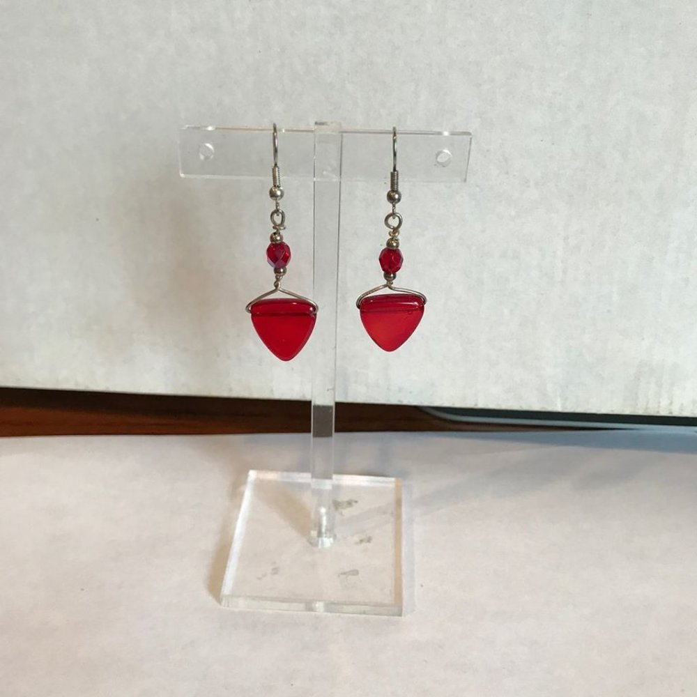 Sterling Silver Czech Crystals  Earrings-NEW